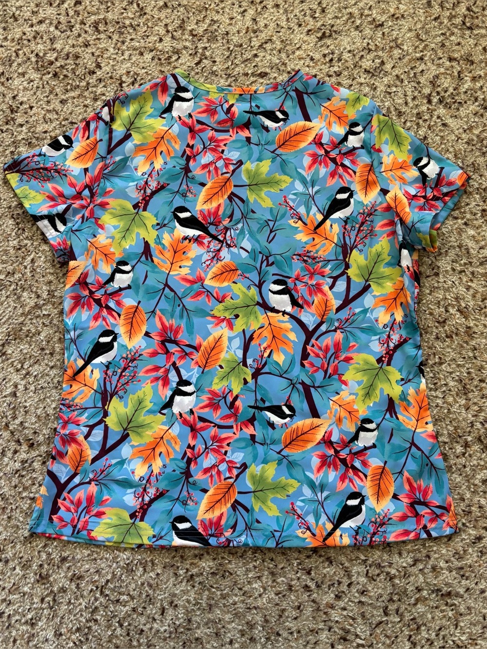 Butter-Soft Stretch Fall Printed Scrub Top- Set Of Three Tops - Picture 10 of 16